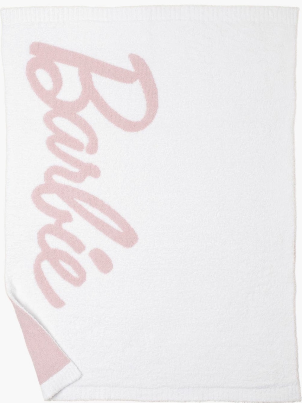 NWT Barefoot Dreams Barbie White and Light Pink Plush Throw